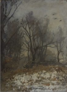 Emilio Borsa "Il Parco di Monza in inverno", 1900 circa